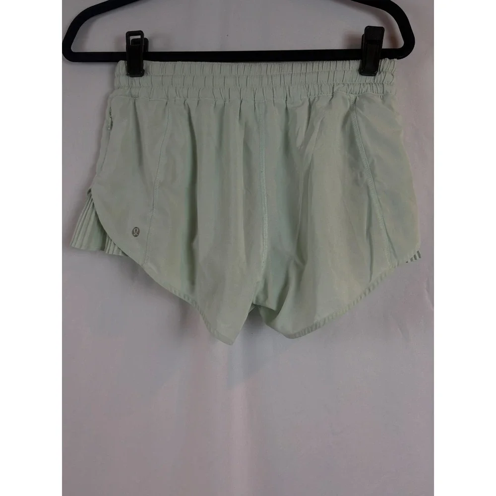 Lululemon Track That Mid-Rise Lined Short 3" Pleat Mint Green Running Shorts 6 - Picture 3 of 9